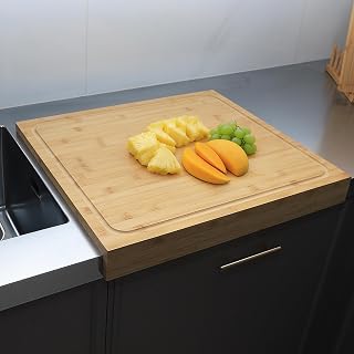 BAMOTTO CRAFTBAMBOO 21.7x18.9 in Oversized Bamboo Cutting Board Sink Cover