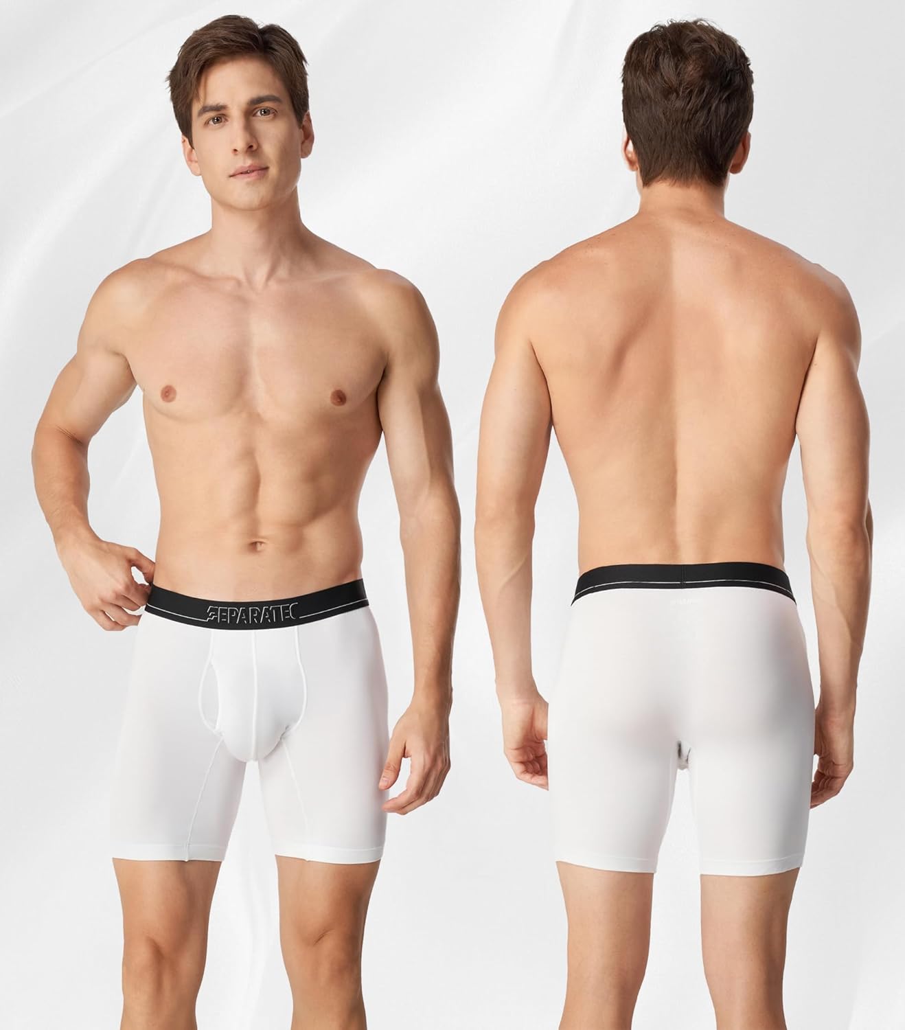 Separatec Mens Underwear with Separate Pouch Moisture Wicking Micro Modal Boxer Briefs Seamless Underwear with Fly 4 Pack - Image 2