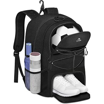 MATEIN Football Backpack with Shoe Compartment Large Sports Backpack for
