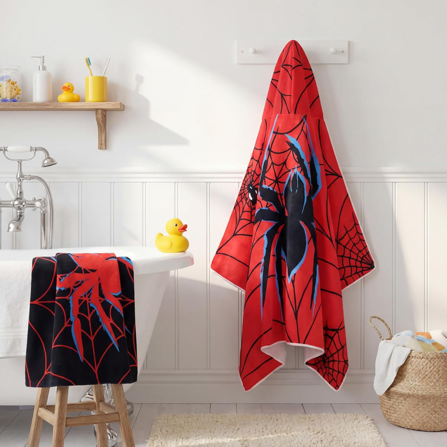 Peryiter 2 Pcs Spider Beach Towel Quick Dry Towels Swimming Bath Shower Pool Travel Trips Vacations Absorbent Soft Beach Blanket, 58 x 28 Inches(2 Pcs, Novel Spider, 58 x 28 Inches)