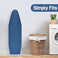 Vista 7 de Funda para tabla de planchar y almohadilla de tamaño estándar de 15 x 54 pulgadas, cubierta plateada resistente al quemado con cierres de velcro