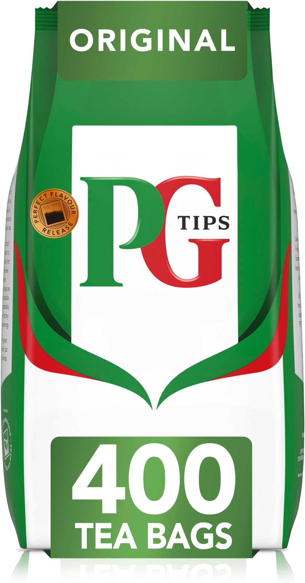PG Tips Original Black Tea Bags Bulk Flavourful & Full-bodied Perfect Flavour Release 400 Plant Based Biodegradable Teabags
