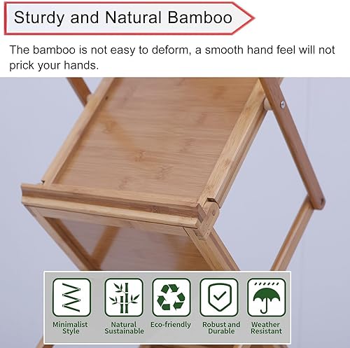 Miniatura 4 de Revistero plegable Revistero de bambú, soporte de catálogo de literatura ligero comercial para sala de estar, oficina, hotel, restaurante, feria