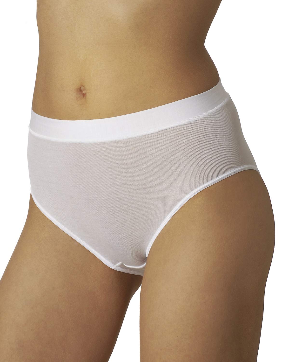 VAJOLET Selina Slip Donna 100% Cotone Filo Di Scozia Senza Cucitura SN1036 - Bianco E Nero, Taglia 4 (M) IT