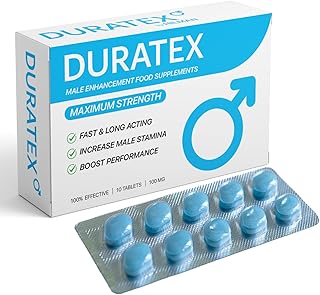 DURATEX by Hilman Blue Pills for Men Endurance - Premium Strong 100mg Tablets for Enhanced Stamina Firm Performance Power Booster Herbal Male Food Supplements for Long Lasting (10 Count (Pack of 1))