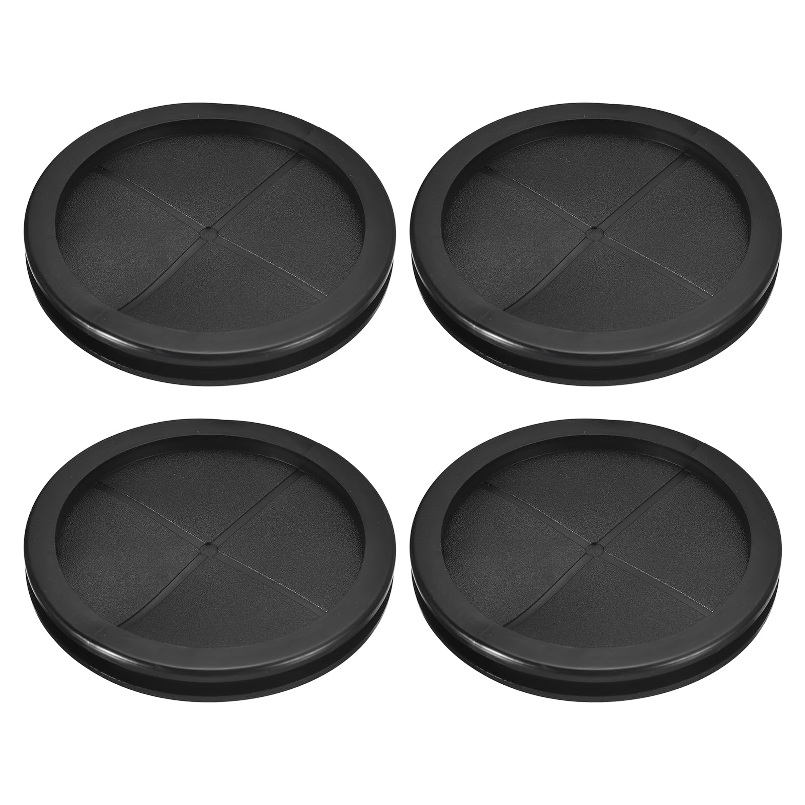 sourcing map 4Pcs Rubber Grommets 4-3/8" (110mm) Drill Hole, 4" (100mm) ID Double Sided Hole Plugs Ring Gasket for Firewall Cable Wire Protecting, Black