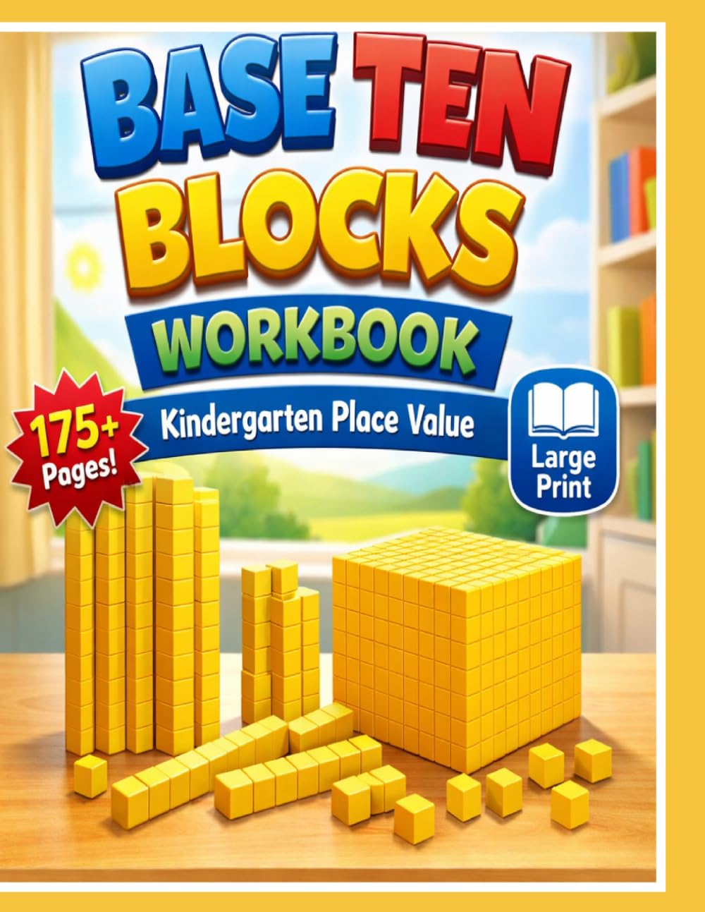 Base Ten Blocks Workbook for Kindergarten: 175+ Pages of Place Value, Tens and Ones Practice - Large Print Math Activity Book with Answer Key