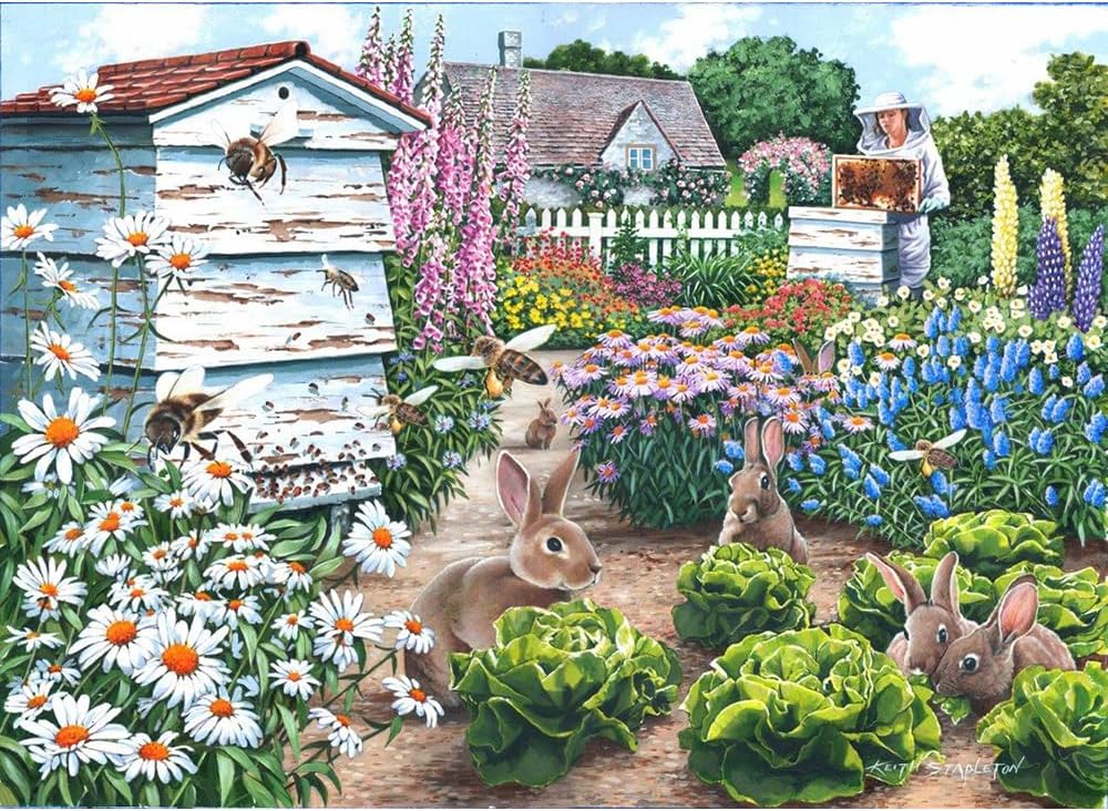 The House of Puzzles - Big 500 Piece Jigsaw Puzzle - Honey Bunnies