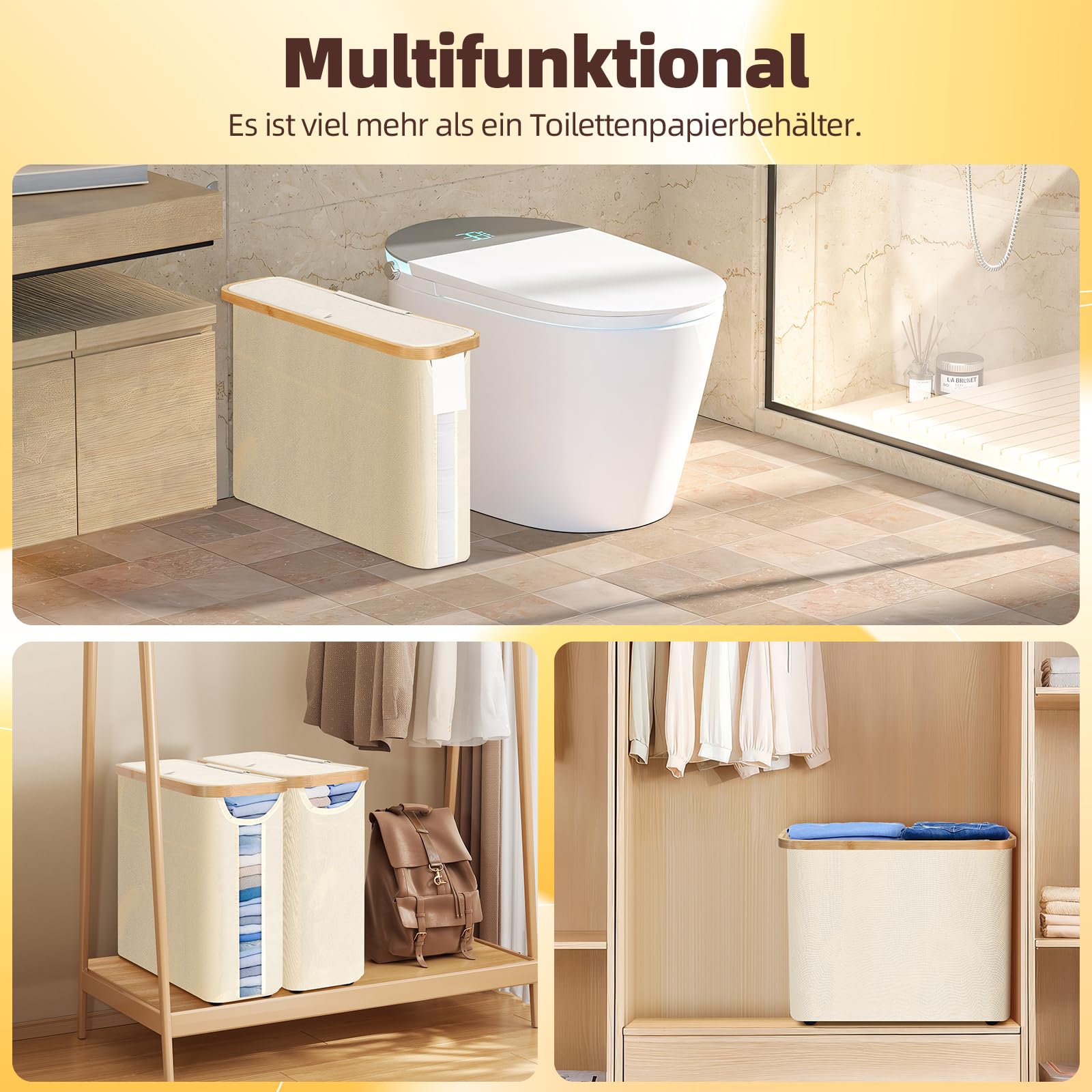 Toilettenpapier Aufbewahrung Korb mit Deckel und Griff,