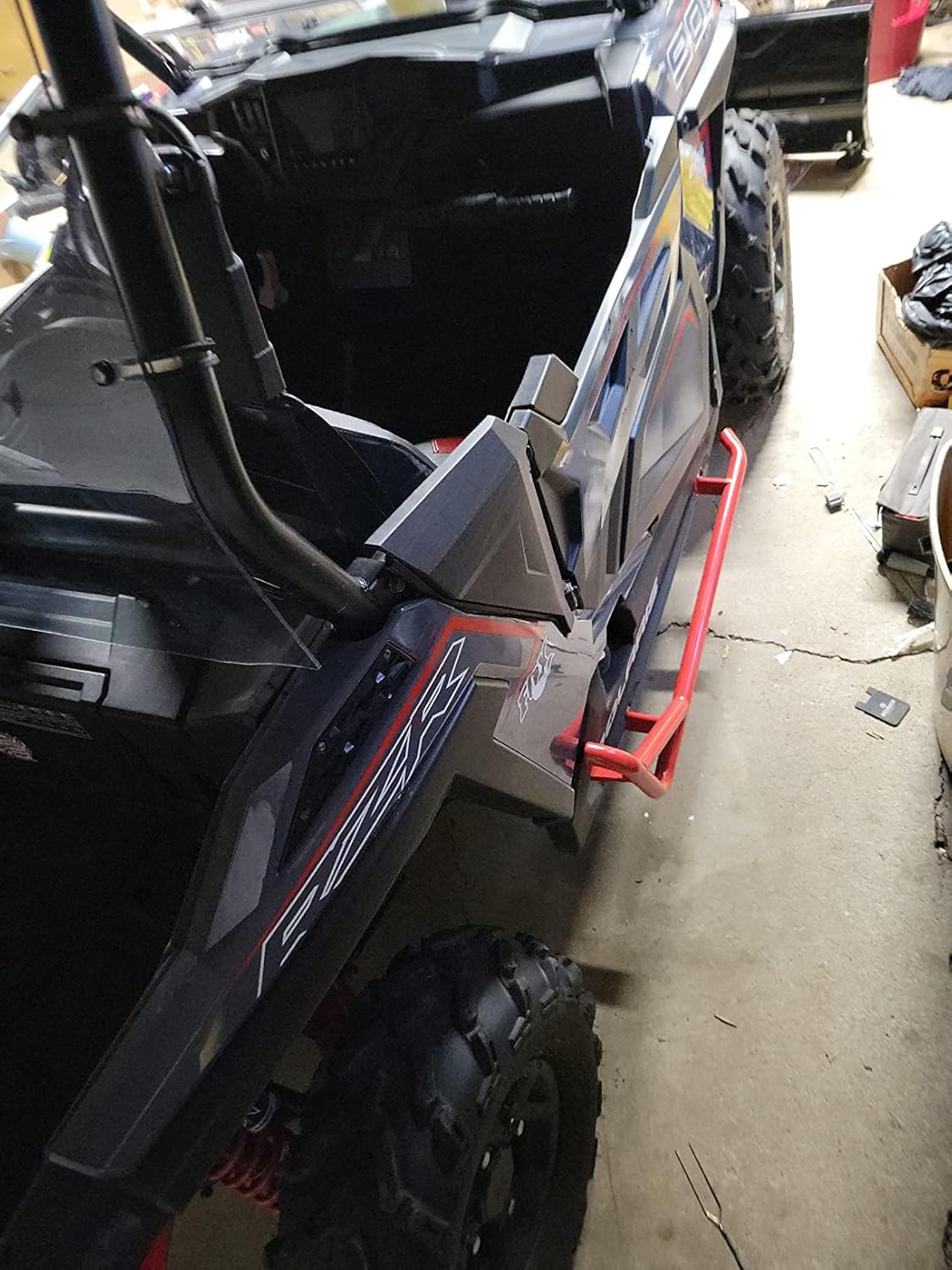 Red Nerf Bars Rock Sliders Compatible with 2014-2023 Polaris RZR XP 1000/ Turbo/Turbo S, RZR 900/900 XC/S 900/ S 1000 (2 Doors) Left & Right Side Steps