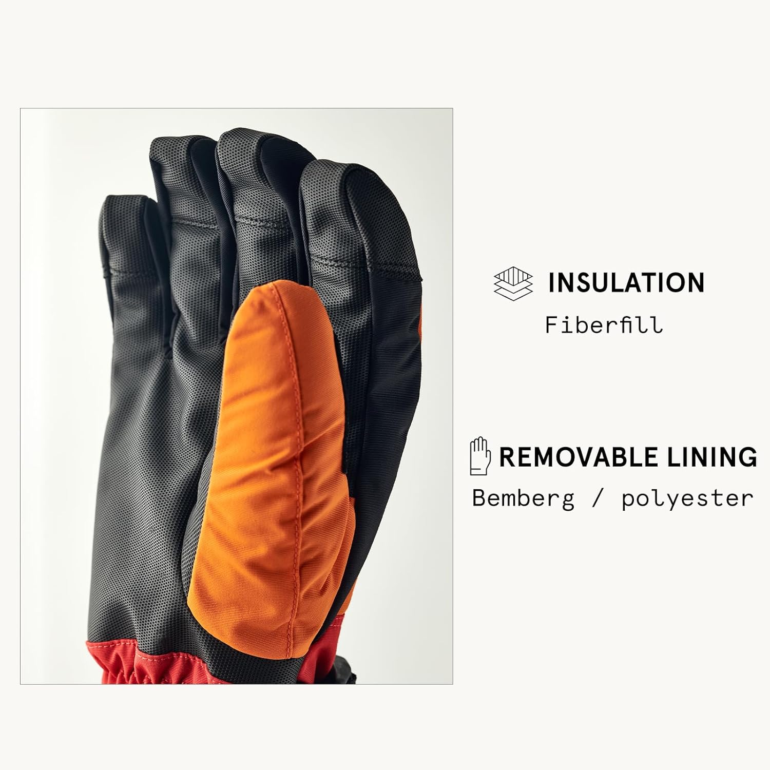 Hestra Unisex Gauntlet Sr 5-Finger Glove, Waterproof, Windproof Insulated Gloves for Skiing & Snowboarding, Men & Women