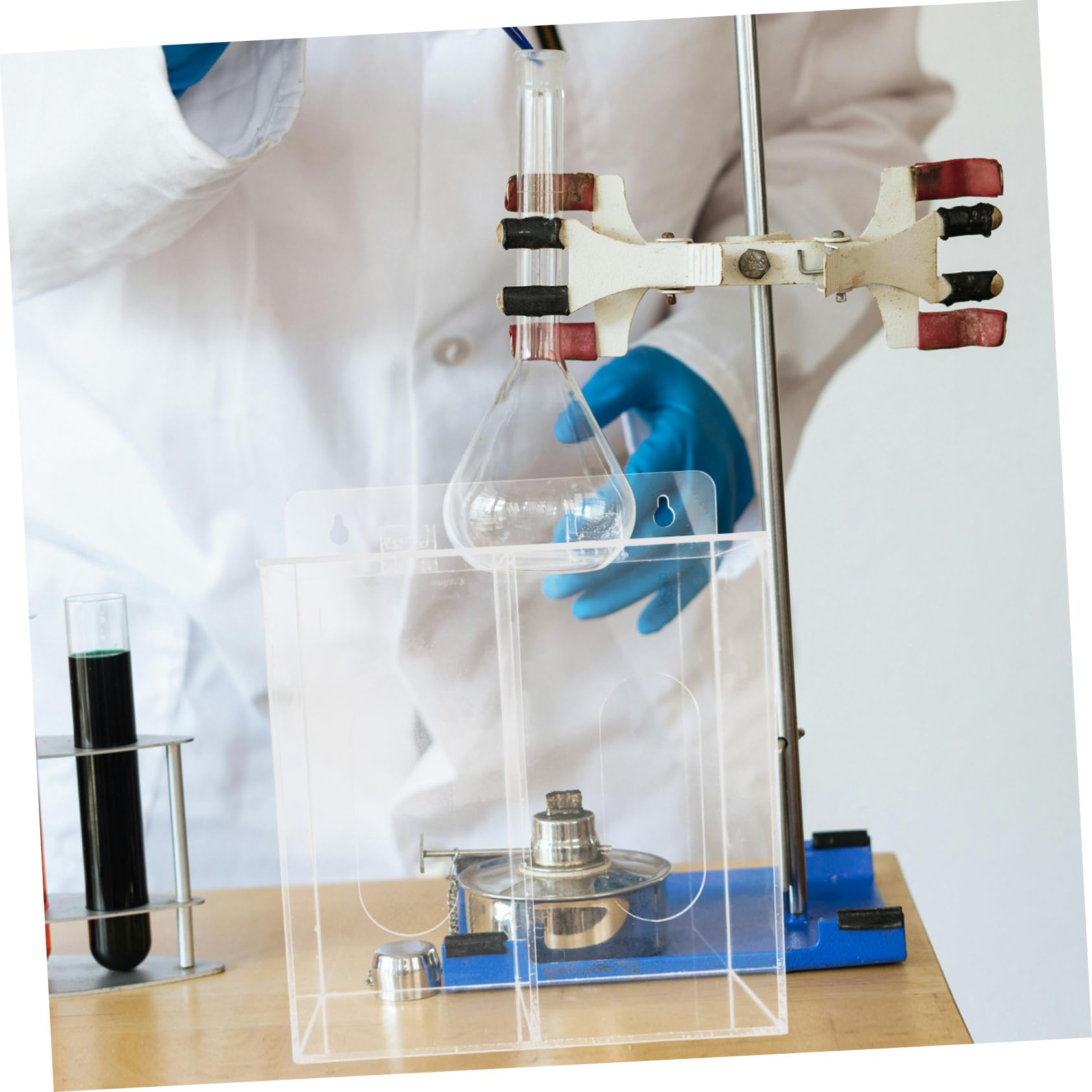 Zerodeko Dispenser per Guanti in Acrilico a Due Scomparti da Parete | Maschere e Guanti, Accesso Rapido in Laboratorio e Contesti Professionali, Contenitore Trasparente