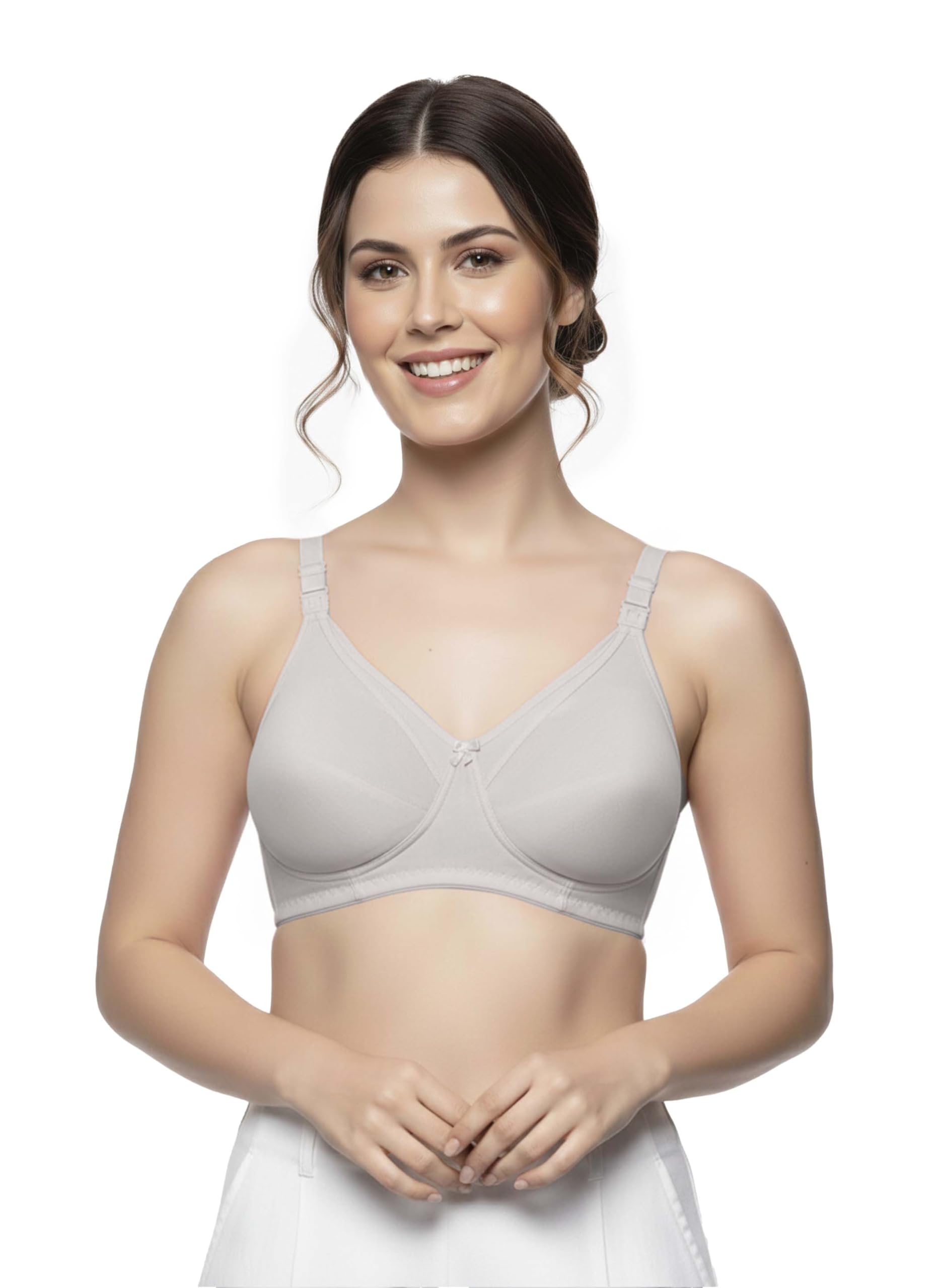 Maternity Bra for Women, Seamless Nursing Bra with Detachable Feeding Clips, Soft Breathable Stretch Fabric, Wirefree Full Support Bra for Lactating Mothers, Grey-image-40