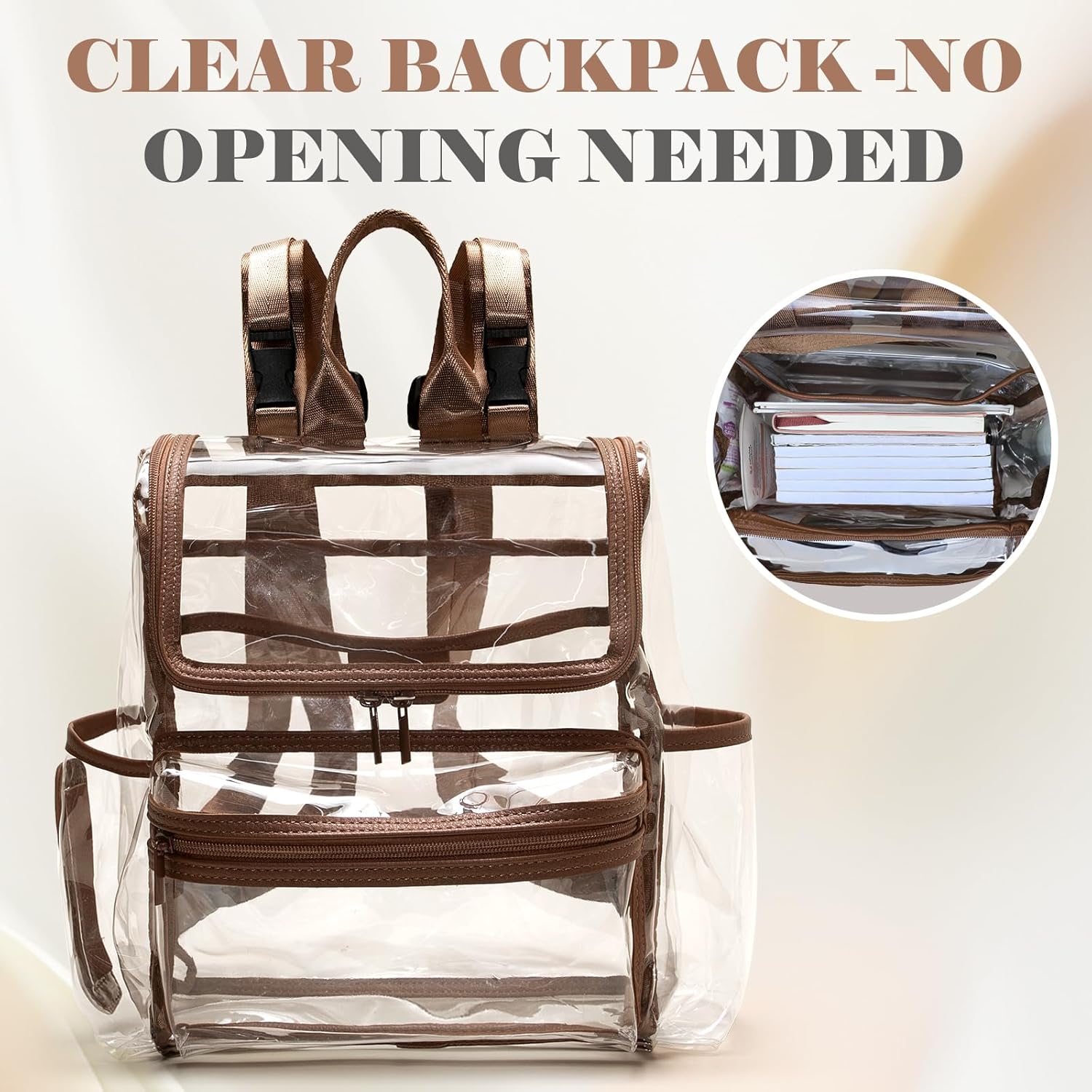 MOMINSIDE Diaper Bag Backpack Small Diaper Bag,Mini Diaper Bag, Clear Bag for Stadium Events Small Clear Bag 12x6x12 for Girls Boys Moms Dads Adult Concert Sports Bag - Image 6