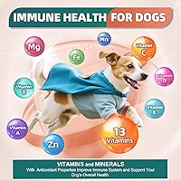 Vista 8 de Multivitamínico para perros, vitaminas y suplementos para perros, multivitamínico para perros con glucosamina, probióticos y Omega 3