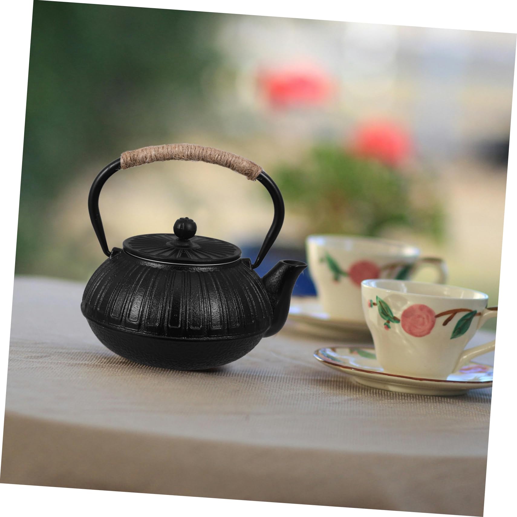 Yardenfun Gusseisen mit Infuser Japanische Robuste Bauweise Elegantes Design für Grünen und Kräutertee Teesieb