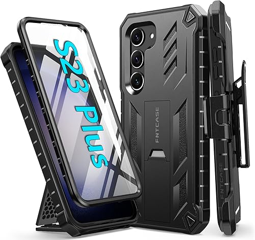 Funda para Samsung Galaxy S23-Plus funda protectora resistente a prueba de golpes con funda de clip para cinturón y soporte protección de grado