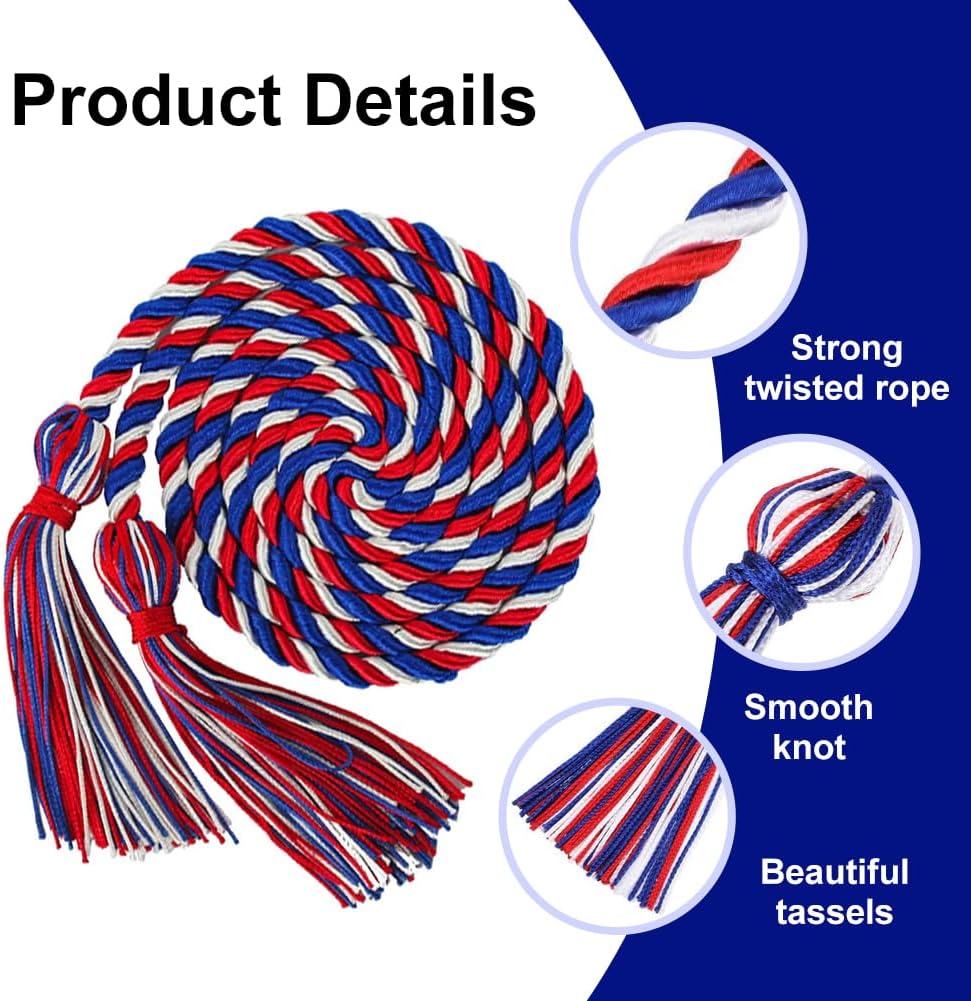 36 Pieces Graduation Honor Cords, Graduation Cords Bulk Honor Cords for Graduation Students, Graduation Cord 2025 Braided Tassels Cords for Grad Party Decors