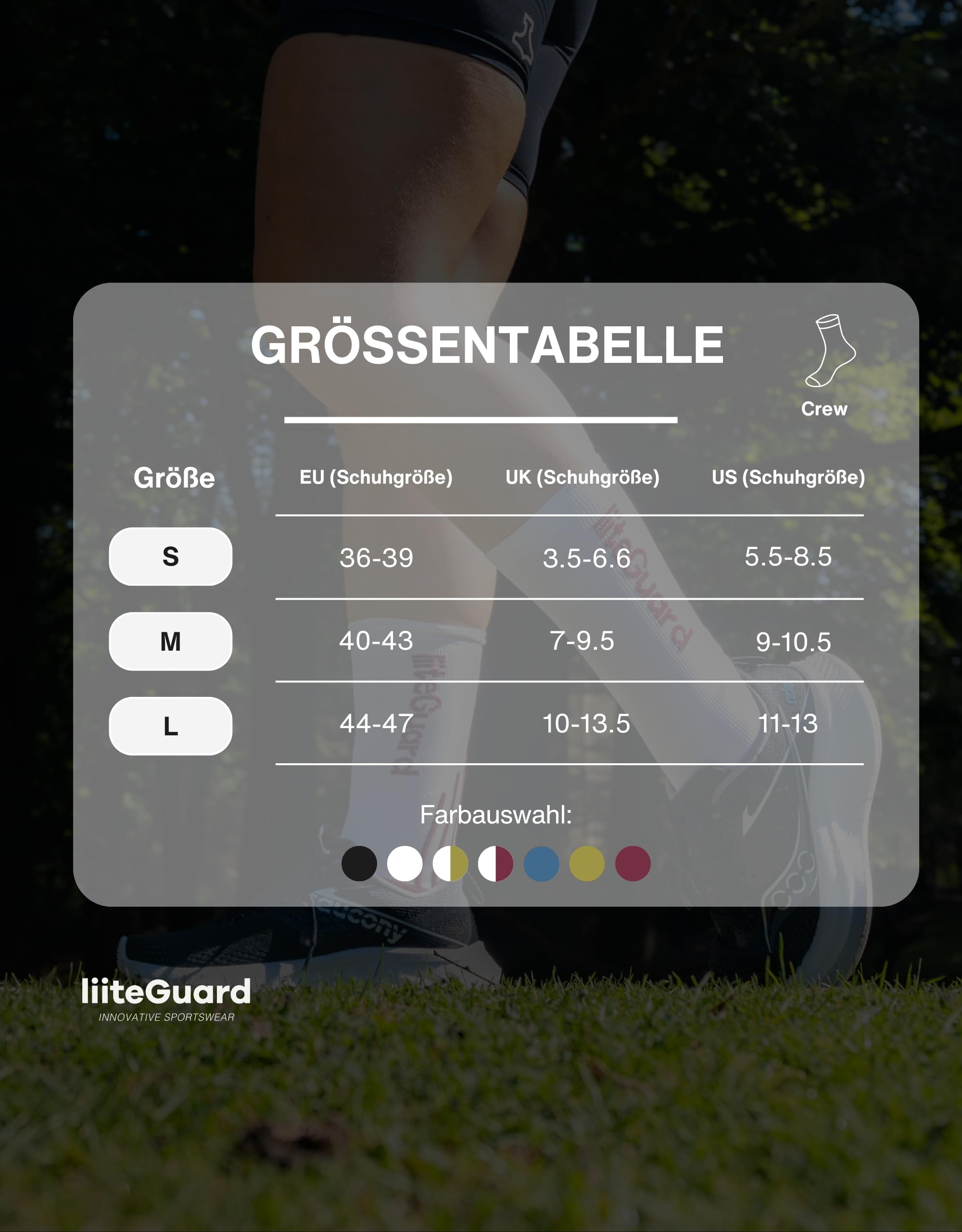 liiteGuard PRO-TECH LG Running Chaussettes de compression pour homme et femme | Chaussettes de compression pour le sport, la course à pied, le football, anti-ampoules | Chaussettes de course d'hiver |