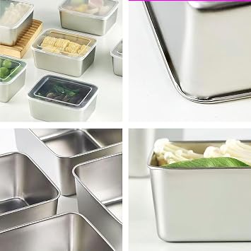 Stainless Steel Food Storage Containers with Lids - 6 Piece Reusable Kitchen Set,Stackable Freezer,Dishwasher,Oven-Safe Containers for Meal Prep