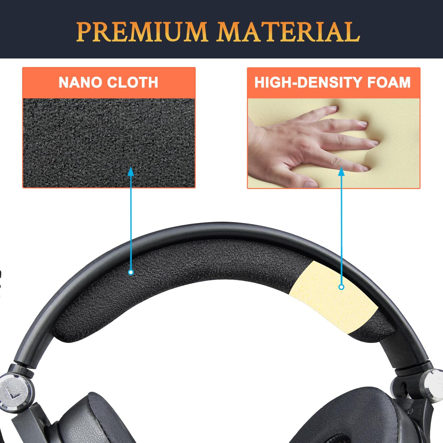 SOULWIT Pokrowiec na pałąk z mikrofibry welurowej do Sennheiser EPOS Game Zero/PC350/PXC350/HD380/HD380 PRO słuchawek, część zamienna do naprawy pałąka headband