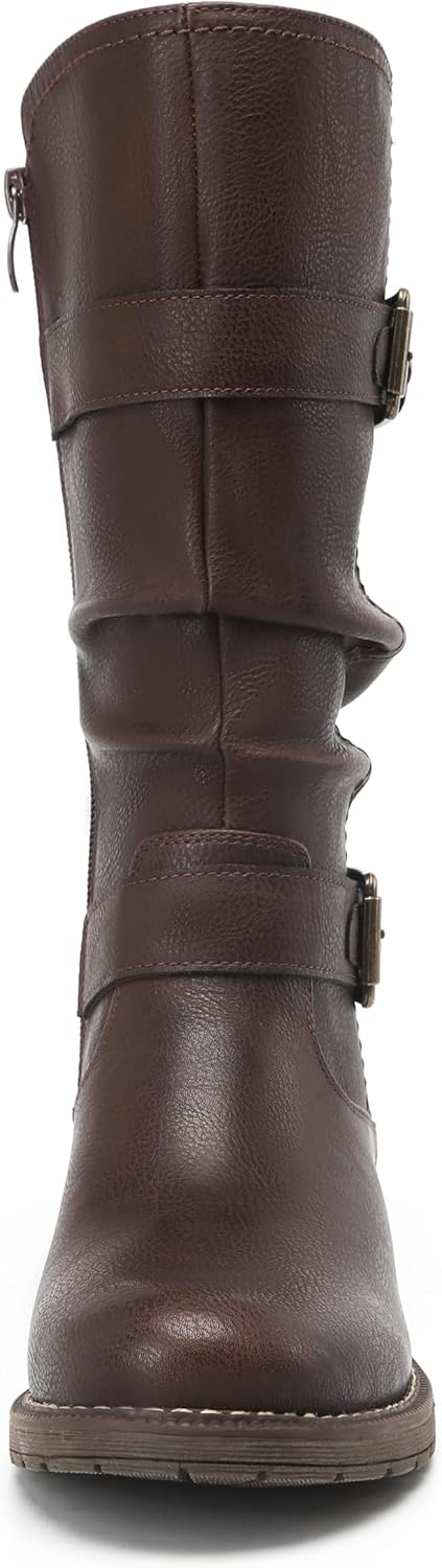 DECARSDZ Women's Fashion Mid Calf Black Boots For Women Dress Boot With Chunky Low Heel Style Zipper Comfort Booties - Image 4