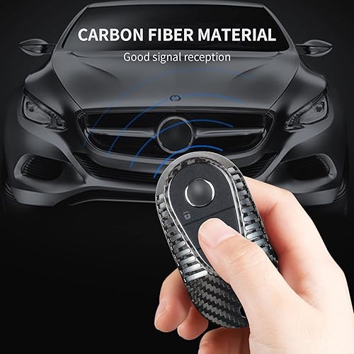 Miniatura 5 de T-carbon Funda de fibra de carbono real para llavero de Mercedes Benz, protector de llavero compatible con Benz 2023 2024 Clase S, funda para