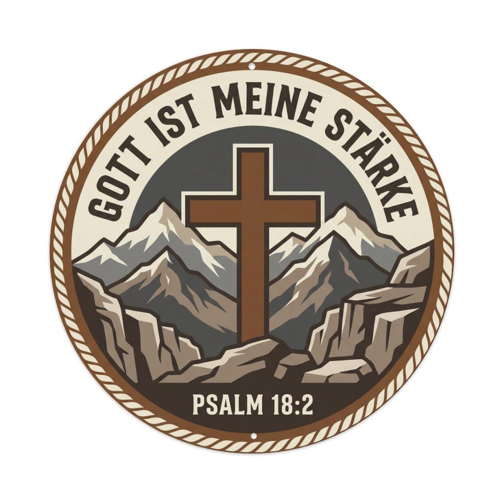Gott Ist Meine Starke Powerful Metal Tin Sign