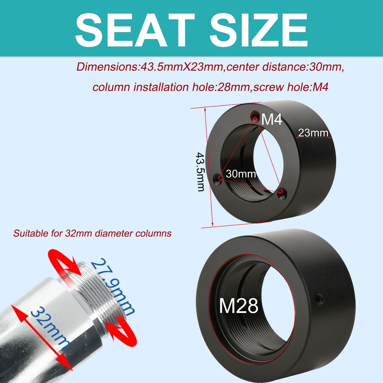Stereo Microscope Column,with a Length of 250mm-955mm,a Diameter of 32mm,and Screw Hole M4 (KP-C35)