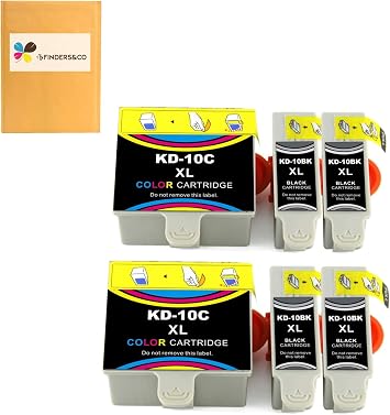 F FINDERS&CO Compatible10XL 10B 10C Ink Cartridge Replacement for 5100 5300 5500 ESP3250 5250 ESP3 ESP5 ESP7 ESP9 Hero 7.1 9.1 Printer, 6 Pack