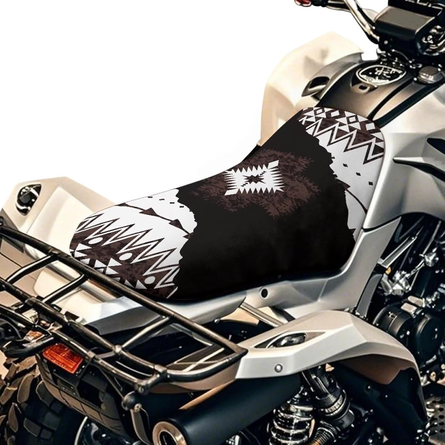 Howilath 25×10 Inch ATV Seat Cover Anti-Slip 4-Wheeler Seat Covers Waterproof-Resistant Grey Camouflage ATVs Accessories Universal Fit Most ATV