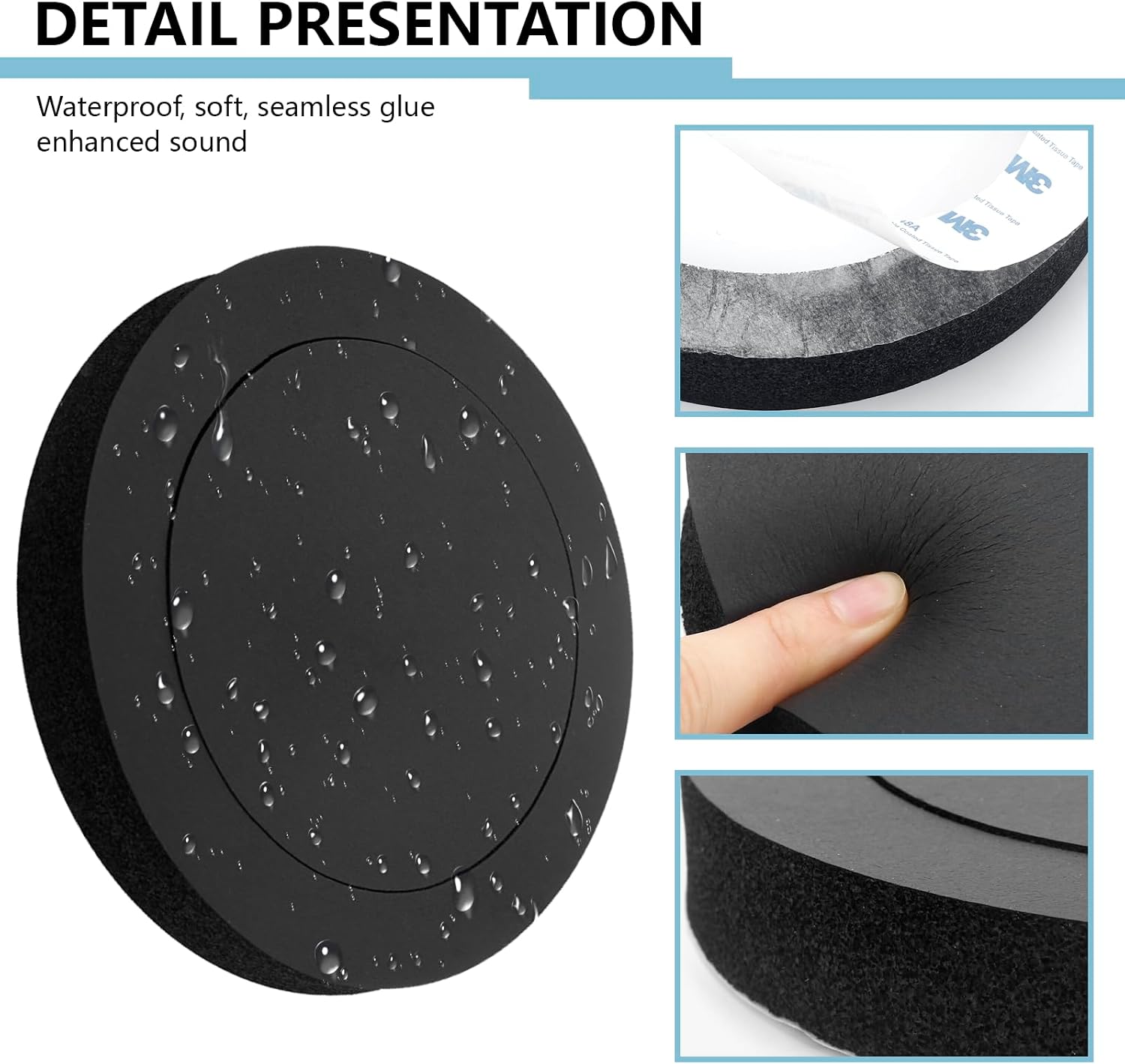 vvag 4PCS 6.5" Speaker Foam Rings, Universal Self-Adhesive Speaker Gasket Enhancer for Car/Truck/SUV - Improve Stereo Sound, Waterproof Car Audio Accessories image 3