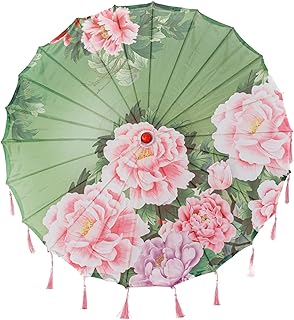 Classic Chinese Art Asian Style 22" Kids' Size Silk Parasol Umbrella with Tassels for Wedding Parties, Photography, Costumes, Cosplay, Decoration And Other Events