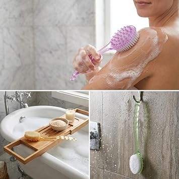 Plastik Saplı Vücut Temizleme Fırçası - Çok Amaçlı Sırt ve Vücut İçin Banyo ve Duş Kese Aparatı (5264)