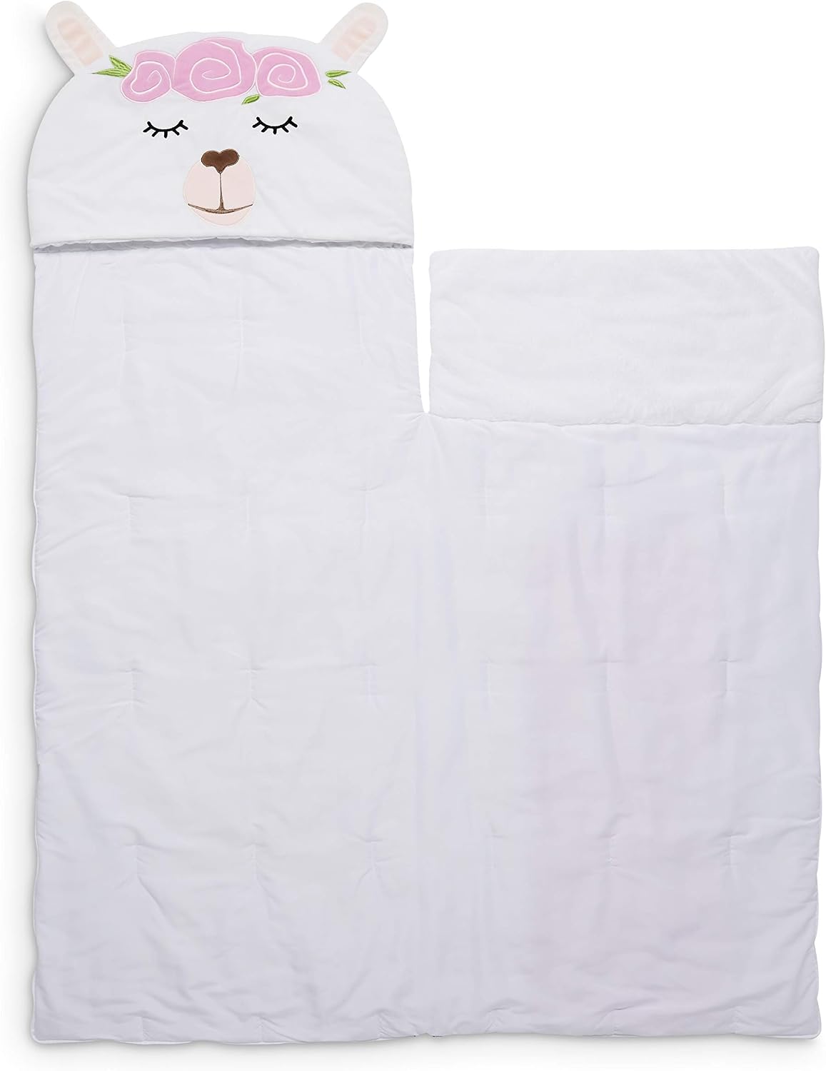 Amazon Basics Kids Ultra-Soft Light-Weight Indoor Slumber Sleeping Bag - Llama Face