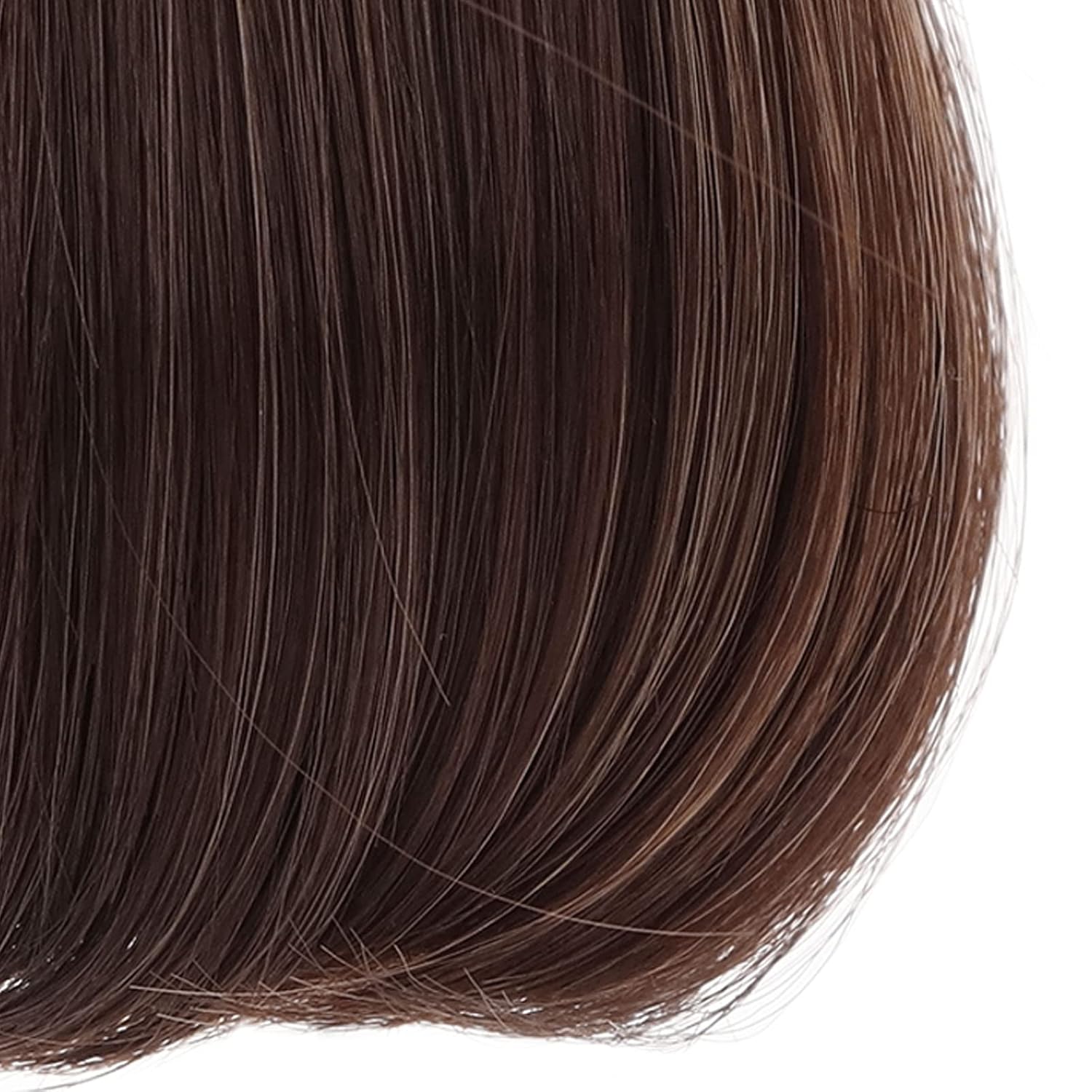 Semme Doll Wigs For 1/3 BJD Dolls, Dark Brown, Straight Bang Shoulder Length, Soft Fiber, Heat , Ideal For Roleplaying Games