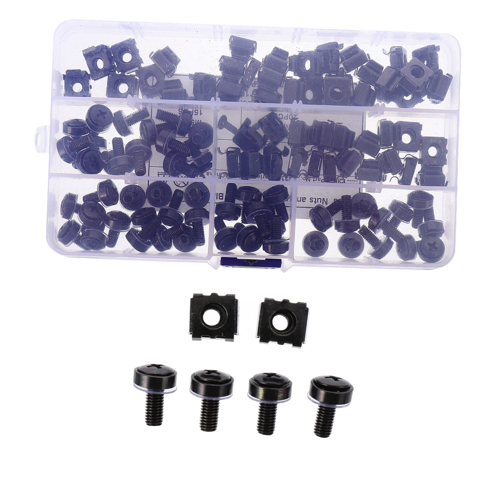 MUCKLILY Rack Nuts 50pcs Floating Nuts Metric System for Server Cabinet and A/v Enclosures