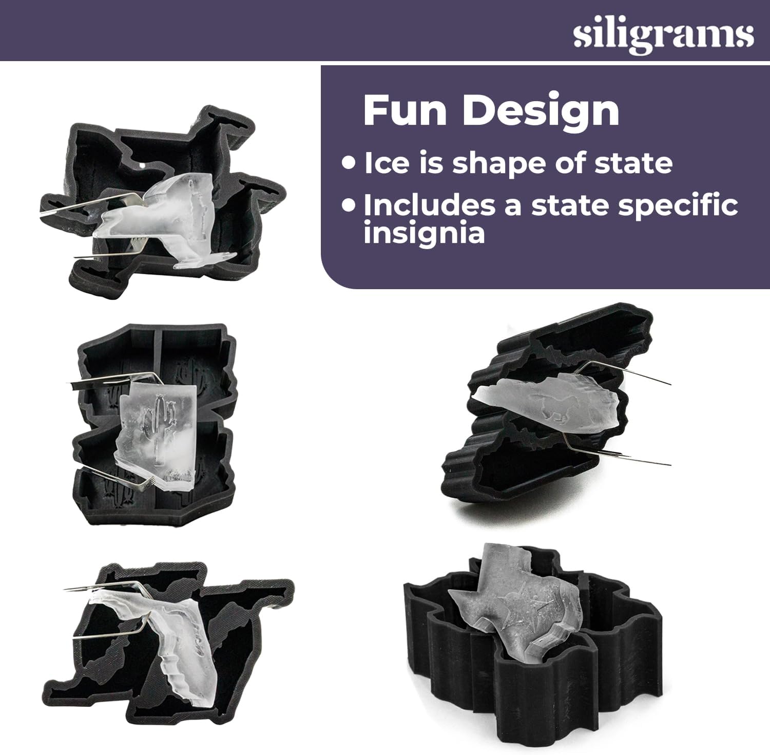 Siligrams Silicone Ice Cube Tray - State Shaped Ice Cube Mold for Cocktails, Whiskey & Other Drinks - Great Gift (KY - Kentucky)