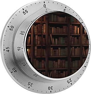 Old Bookshelf Candle Funny Timer 60-Minute Countdown Timer Mechanical Time Management Tool for Kitchen Work