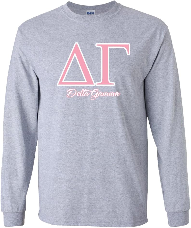 Delta Gamma Pink Greek Letters Long Sleeve T-Shirt
