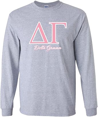 Delta Gamma Pink Greek Letters Long Sleeve T-Shirt