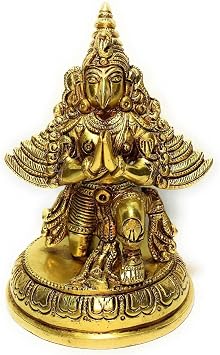 Brass Garud Vishnu VAHANBrass Garuda Idol Statue Vishnus Vehicle Eagle Murti Home Decor Vaastu Feng Shui Vastu Lucky CharmLord Garuda fine Quality Product