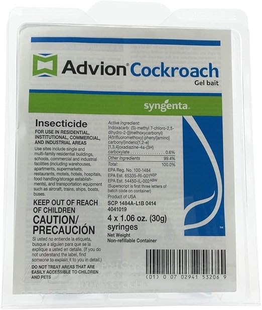 Advion Cockroach Gel Bait, (10 Pack) 40 Tubes x 30-Grams, German Roach Insect Pest Control, Indoor and Outdoor Use, Roach Killer Gel for American, German and Other Major Cockroach Species