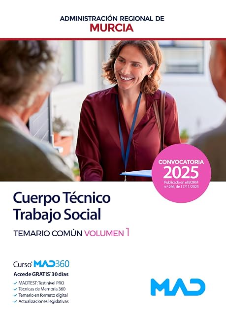 Portada de Cuerpo Técnico Trabajo Social. Temario Común Volumen 1 2025