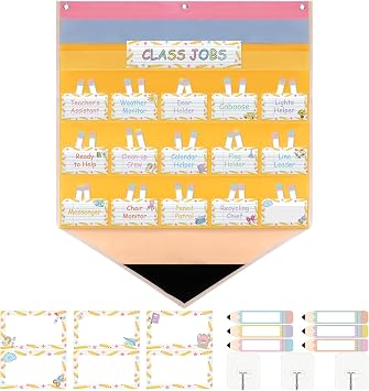 Class Jobs Pocket Chart Set for Classroom Management (Pencil)
