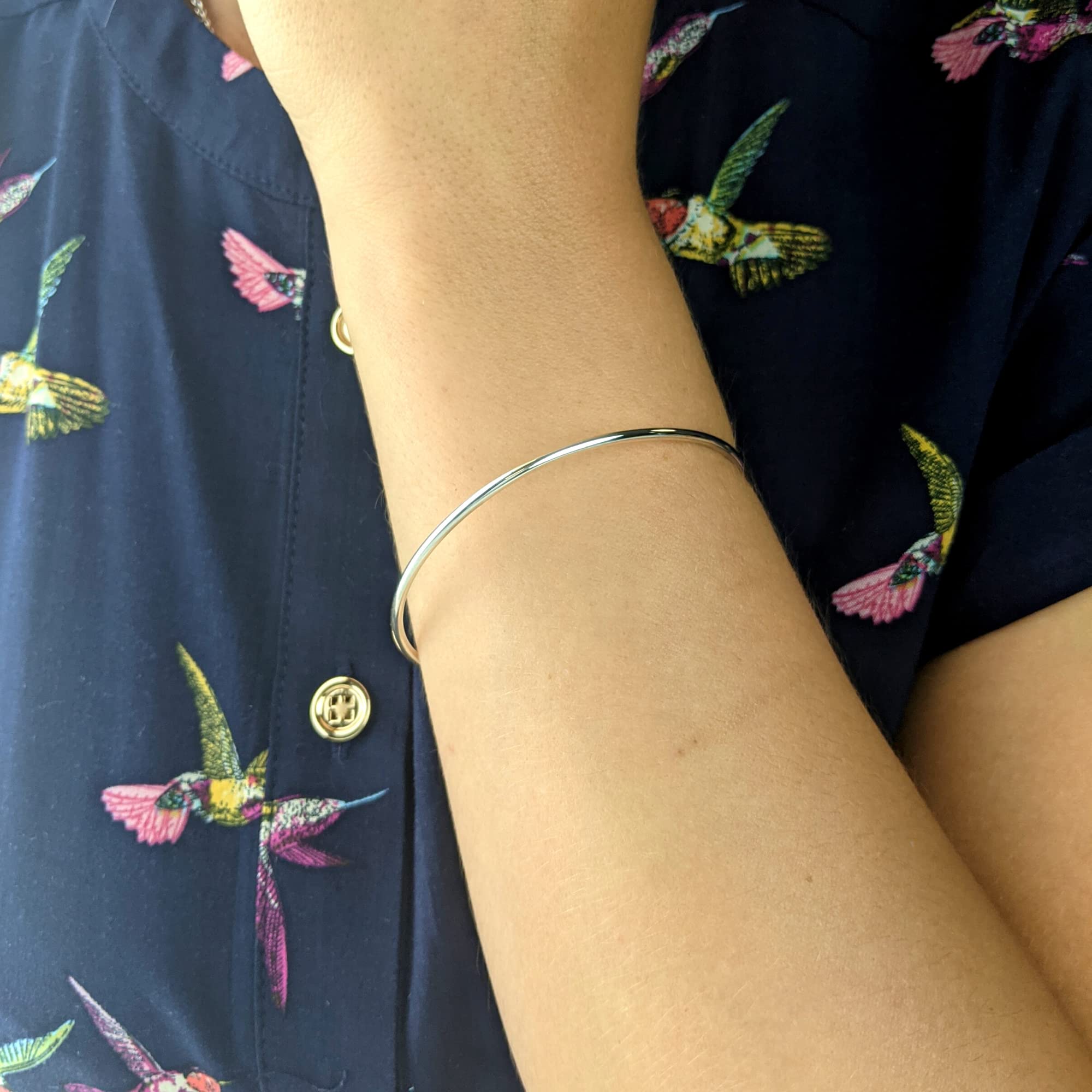Silverly Braccialetto Impilabile con Tubo Sottile Rotondo Argento 925 | Bracciale in Argento Sterling per Donna | Elegante Bracciale Chiuso Slip-on | Braccialetti Classici da Indossare Tutti i Giorni
