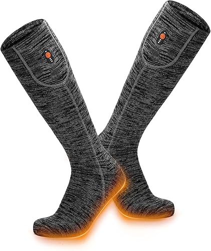 ORORO Calcetines térmicos para hombres y mujeres, calcetines eléctricos recargables para pies fríos