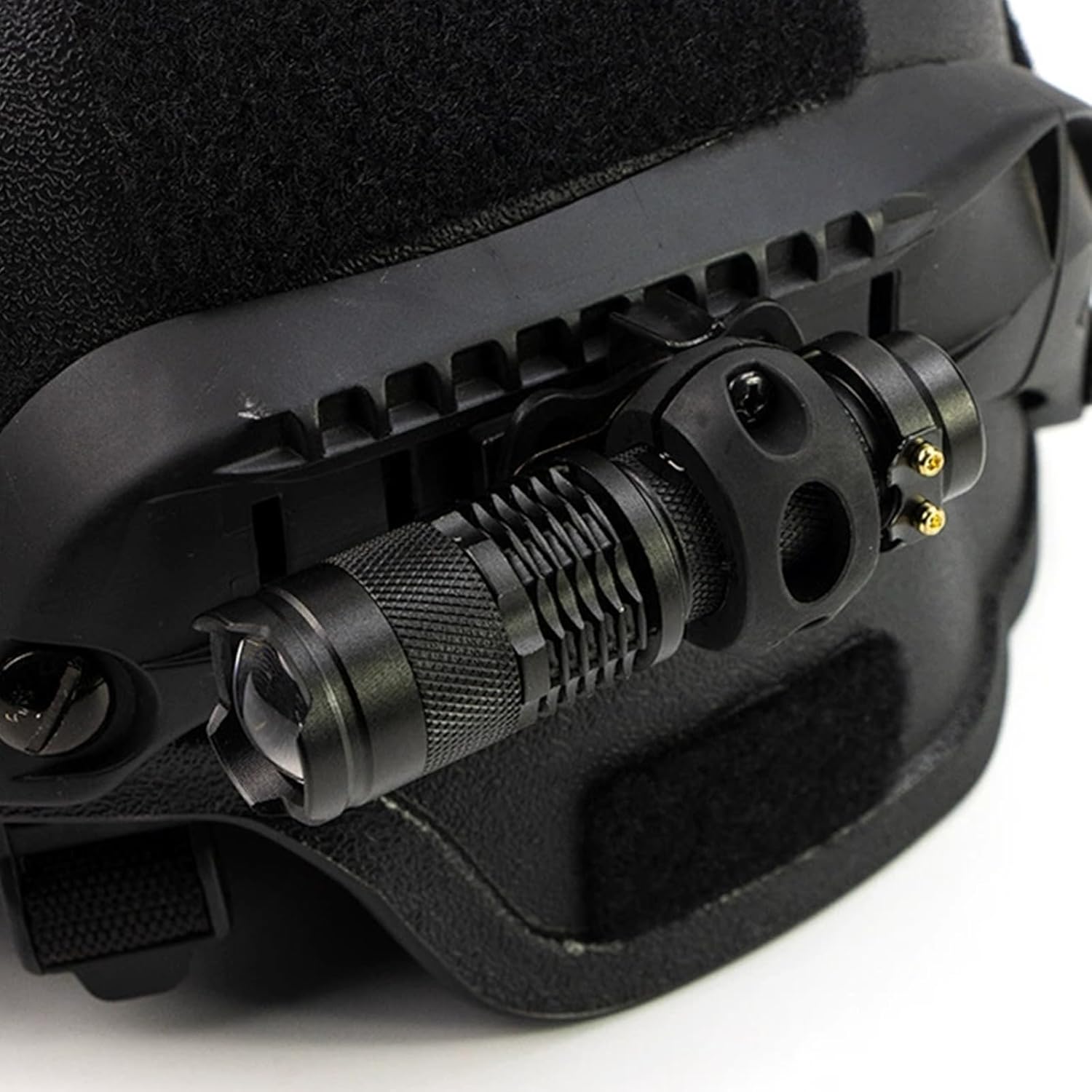 Helmet Flashlight Holder Mount, Quick Release Tactical Airsoft Flashlight Clamp Mounting Bracket for Fast Helmet ARC Rail Fast ACH MICH Bump Helmet