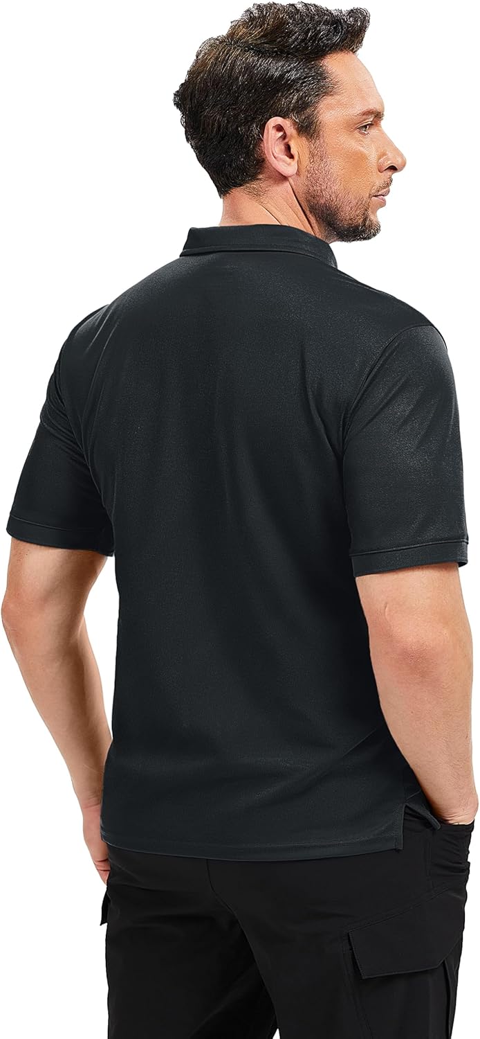 TACVASEN Men's Short Sleeve Polo Shirts Tactical UPF 50+ Performance Collared Dry Fit Shirt Golf Moisture Wicking Polos - Image 2