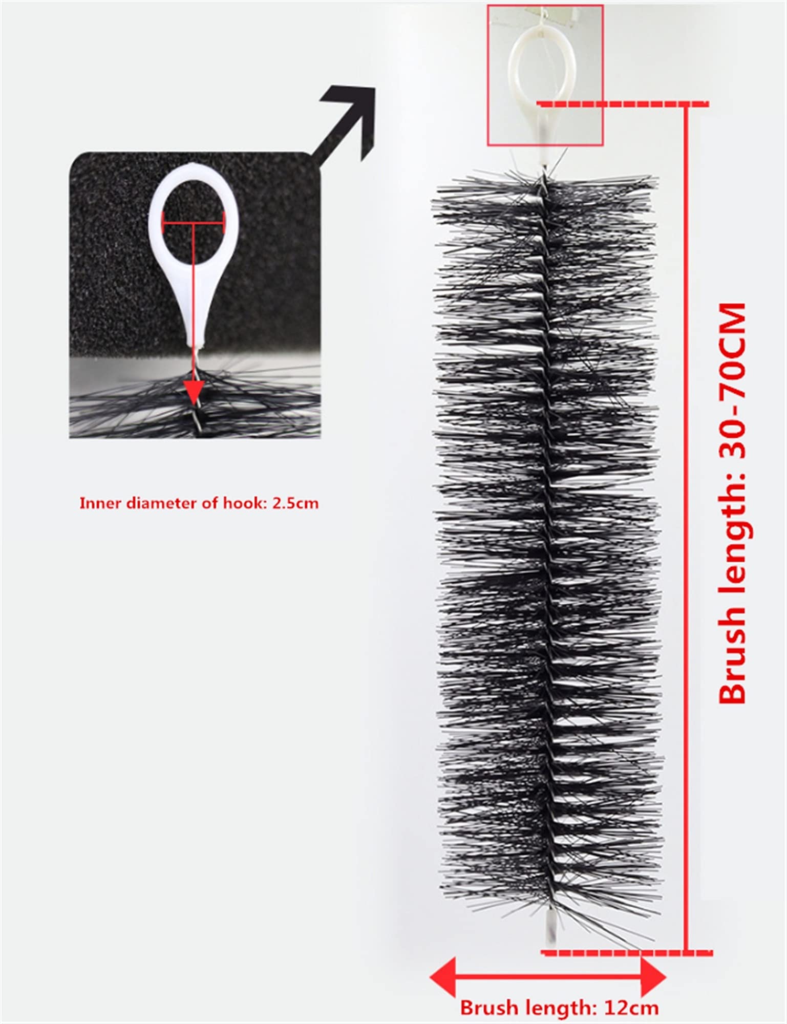 Filterbürste 50 Stück filterbürsten für teichfilter Dachrinnenbürste sehr weichem Polypropylen für Koiteich (Size : 70cm)
